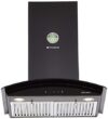 Faber 60 cm 1095 m³/hr curved glass Kitchen Chimney (HOOD FEEL 3D T2S2 BK TC LTW 60, Baffle Filter, Touch Control, Black), Free 1 Year Extended warranty