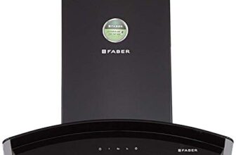Faber 60 cm 1095 m³/hr curved glass Kitchen Chimney (HOOD FEEL 3D T2S2 BK TC LTW 60, Baffle Filter, Touch Control, Black), Free 1 Year Extended warranty