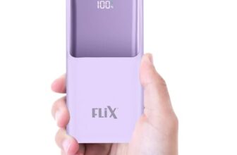 FLiX UltraCharge P115 10000mAh 22.5W QC Power Delivery PPS Power Bank, Tripple Output, Dual Input Type C & B, Percentage LED Indicator, Compatible iPhone, Samsung, Google (XPB-P115)(Purple)