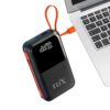 FLiX UltraCharge XPB-P45 20,000mAh 45W QC Power Delivery PPS Power Bank, in-Built Type C & Lightning Fast Charging Cables, LED for Charging Percentage with Amp and Volt Display (Black)