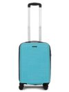 Teakwood Andaman Textured Zigzag Stripline Unisex Check-in Hardside Cabin Trolley Bag with Secure Number Lock System 360 Degree Rotating 8 Wheels (56 CM, Sky Blue)