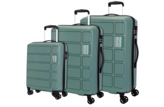 Kamiliant by American Tourister 3 Pc Harrier Edge 8W Set 56 Cm, 68 Cm & 78 Cm – Small, Medium & Large Polypropylene(PP) Hardside 8 Wheels Spinner Luggage Set/Trolley Bag Set (Slate Grey)