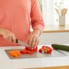 Amazon Brand – Solimo Double Sided Rectangular Shape Regular Type Chopping, Slicing, Kneading Board | Stainless Steel |Vegetables, Fruits & Cheese Cutter (XL) (35 x 24 x 0.1 cm)