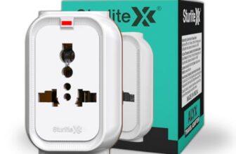 Sturlite Alyx 3 Pin Plug| 2-Pin & 3-Pin Socket| Universal AC Travel Adapter| Strong Polycarbonate Body Socket| Compact Converter Plug for Travel, Home & Office Use – (Pack of 1)