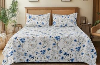 Cortina 100% Cotton 144 TC Double Bedsheet for Bed with Pillow Covers | Soft & Breathable Cotton Bedsheet | Durable, Fade Resistant Skin Friendly | for Home & Hotel Use (White, Double – Fitted)