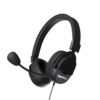 amazon basics USB Gaming Wired On-Ear Headphones with Detachable Mic, with Blue LED, Windows Software, Simulated 7.1 Surround Sound, 2.4 Meter Braided Cable Flexible Padded Ear Cushions(Black)