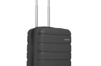TEAKWOOD LEATHERS Unisex 8 Wheels Trolley Bag, Hard Cabin with Zipper Closure, Adjustable Push Button & Cross Side Strap, Lock System 360 Degree (55 CM, Dark Grey)
