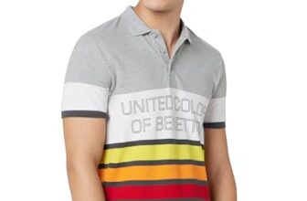United Colors of Benetton Men’s Cotton Regular Fit Polo Shirt Medium (24P3076J4242I_ Grey)