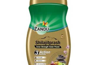 Zandu Shilajitprash | Dual Goodness of Chyawanprash & 2X Shilajit/Shilajeet | Strength, Stamina & 2X immunity* | 450g I 24K Gold Bhasma & 47 Potent Herbs I No added sugar I 100% ayurdevic