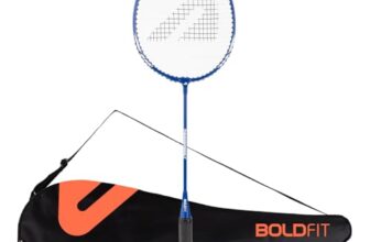 Boldfit Badminton Rackets for Beginners, Adults Aluminium Shuttle Bat with Full Cover Bag Badminton Racket for Practice & Match Lightweight Badminton Racquet with Grip Handle Shuttle Racket – Blue