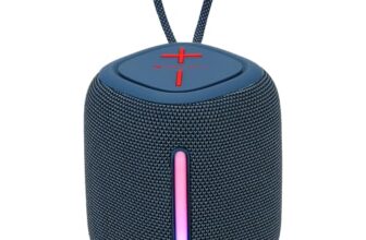 ZEBRONICS Sonic POD 22, Portable Bluetooth Speaker, 8 Watts, Upto 15 Hours Playback, Passive Radiator, BTv5.3 | TWS | USB | mSD, RGB LED, Call Function, Carry Loop (Blue)