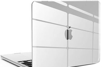 Amazon Basics Compatible with MacBook Air 13.6 inch Case Cover 2022 2023 Release A2681 M2 Chip, Transparent Protective Plastic Hard Shell Case Cover, Clear