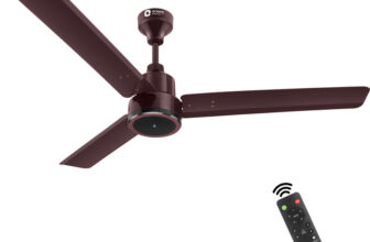 Orient Electric Ujala Prime BLDC | Superior Air Delivery| BEE-5 Star Rated | LED Indiacator with 3 Year Warranty BLDC Motor with Remote 1200 mm Ceiling Fan(5 Star | Brown | Pack of 1)