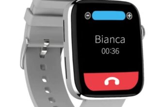 IZI Smart Calling Fitness Smart Watch, Ultra 3D Full Touch HD, Health Suite and Sports Tracking Mode, AI Voice Assistant, 200+ Watch Faces (Grey Silicone)