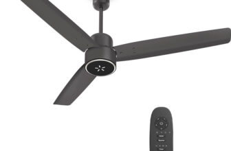 HAVELLS FAB ULED|LED Speed Indicator|Remote Controlled|Upto 65% Energy Saving with 3 Year Warranty BLDC Motor with Remote 1200 mm Ceiling Fan(5 Star | Smoke Brown | Pack of 1)