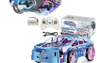 VikriDA 2-in-1 Land & Air RC Flying Car Toy, 2.4G Remote Control Drone Car with One-Key Takeoff & Landing, Dual Mode RC Vehicle for Kids Boys Girls – Multicolor