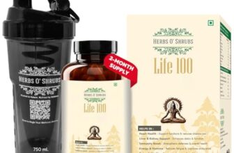 Herbs O’ Shrubs Life-100 | Daily Energy, Vitality & Antioxidant Support Tablets | 60 Tablets with CoQ10, Ashwagandha, Spirulina, Resveratrol & L-Carnitine | Slow Down Aging | Boosts the Immunity