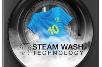 Whirlpool 8 Kg 5 Star Inverter Supreme Care Front Load Fully Automatic Washing Machine with In-Built Heater (XS8014BWME, MidNight Grey, Steam Technology, 100+ Tough Stains, 6th Sense Soft Move)