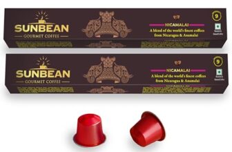 SUNBEAN Nicamalai Gourmet Coffee Capsules Box | Intensity – 9 | Nespresso® Compatible | Single Serve | Medium-Dark Roast | Pack of 20