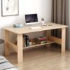 MATTERHORN Engineered Wood Office Table, Work from Home Table with Shelf for Storage (DIY, 1100 x 550 x 800 cm, MOOT-10001Large (Caramel Beige)