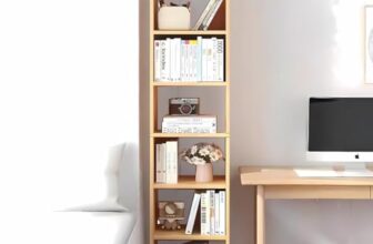 MATTERHORN 7 Tier Bookshelf Free Standing, Display Floor Standing Shelf for Books, Organizer, for Bedroom Home Office Living Room (DIY, 180 x 33 x 24cm, MOBS-91104Vary) (Caramel Beige)