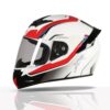 TVS XPOD Aerodynamic Helmet for Men-ISI DOT Certified , Ultrawide Visor, Quick Release Strap-Premium Bike Helmet with Enhanced Air Circulation (Speedy White & Red-M)