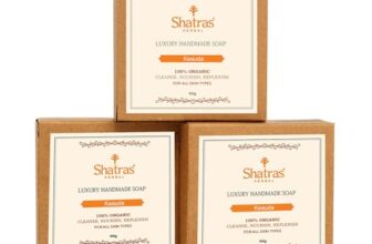 Shatras Ayurvedic Handmade Palash (Kesuda) Pure Divine Bathing Soap, Moisturize and Nourish the Skin, Summer Special, Paraben-Sulphate Free, Bathing Soap for Men Women-(Pack Of-3)