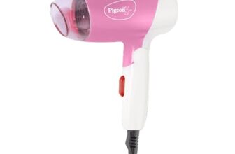 Pigeon Hair Dryer| 1000 Watts| 2 Speed & Temperature (Hot/Cool)| Foldable Handle| For Women and Men| 2 Years Warranty| Pink