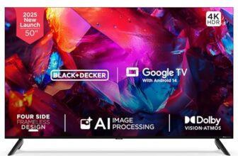 BLACK+DECKER 126 cm (50 inches) A1 Series 4K Ultra HD LED Smart Google TV BXTVGU50UD2875ATIN (Black)