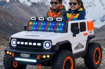 Toyzone Everest Electric Jeep (White) | 12V Rechargeable Ride on with 4.5Ah Battery | Music Player with BT, USB & AUX | Smooth Acceleration | 6M Battery Warranty | Age 3-10 Years, Upto 50 kg