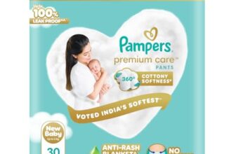 Pampers Premium Care Pant Style Baby Diapers, Newborn (XS), 30 Count, Upto 5 kg, All-in-1 with 360 Cottony Softness Diapers
