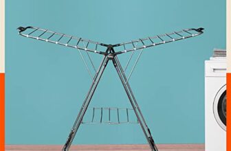 Bathla Mobidry Neo – Foldable Cloth Drying Stand for Home – Stainless Steel (Black)