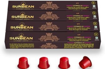 SUNBEAN Nicamalai Gourmet Coffee Capsules Box | Intensity – 9 | Nespresso® Compatible | Single Serve | Medium-Dark Roast | Pack of 40