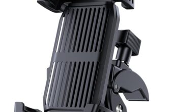 Mobile Holder for Bike with Adjustable Locking, 360° Rotation, Handle bar Mount, Shock Proof, Antiskid Design- Fits 4.7″-7.2″ Smartphones(J47+W22)