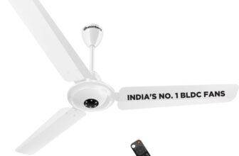 Atomberg Efficio Alpha|India’s No.1 BLDC Fan| High Air Flow|LED Speed Indicator| with 2 Year Warranty BLDC Motor with Remote 1200 mm Ceiling Fan(5 Star | Gloss White | Pack of 1)