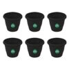 TrustBasket UV Treated Plastic Round Pot (8 Inches) -Black Color -Set of 6 | Heavy Duty Highly Durable Plant containerGamla for Indoor Home Decor & Outdoor Balcony Garden