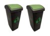 Cello Plastic Garbage Swing-Lid Dustbin 48 Ltr, (Green & Green) COMBO