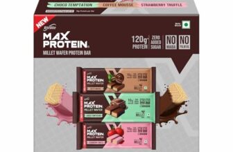 RiteBite Max Protein Wafer Bars with Millets, All Flavors (Pack of 12), 10g Protein, No Maida, No Palm Oil, Zero Added Sugar, Healthy Wafer Snack, 480g