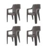 Cello Squid Chair Set of 4, Matte Brown | Unbreakable, Durable & Strong | Blended PP Material, Easy to Clean | Plastic Chair for Living Room, Home & Office | 3 Years Warranty – Manufacturing Defects