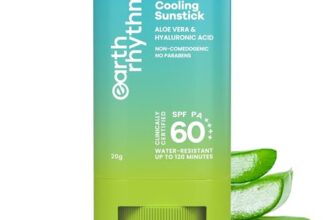 Earth Rhythm Daily Dew Cooling Sunstick SPF 60 PA ++++ with Hyaluronic Acid & Aloe Vera, In Vivo Tested