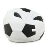 SATTVA XXXL Football Bean Bag Filled with Beans | Faux Leather Bean Bag for Adults & Kids | Pre-Filled Comfortable Seating for Living Room, Bedroom, Home & Office – White & Black