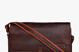 Mario-Genuine Leather Laptop Messenger Bag (Dark Brown) – by Tortoise