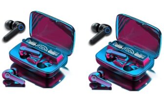 MB Star M19 TWS Bluetooth 5.0 Wireless Earbuds in Ear True Wireless Stereo Earbuds with Mic| LED Digital Display with Flashlight, Deep Bass Bluetooth Headphones, Upto 12Hrs Battery – Black, Pack of 2