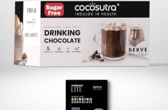 COCOSUTRA Sugar Free Drinking Chocolate | Travel Friendly Gift Hamper | Swiss Vanilla Hot Chocolate | 20 Sachets | Low Carb, Low Calorie | Stevia & Erythritol based | 400g