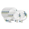 Larah by Borosil Nina Fluted Series Opalware Dinner Set | 21 Pieces for Family of 6 | Microwave & Dishwasher Safe | Bone-Ash Free | Crockery Set for Dining & Gifting | Plates & Bowls | White