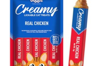 Drools All Life Stages Creamy Lickable Cat Treat (75g x 5 Sticks,375g) Pack of 5 | Real Chicken Flavour | Easy to Hand Feed | Support Your Cat’s Overall Health & Well-Being | Rich & Flavourful
