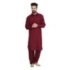 SOJANYA (Since 1958 Men’s Maroon Cotton Blend Pathani Kurta Salwar