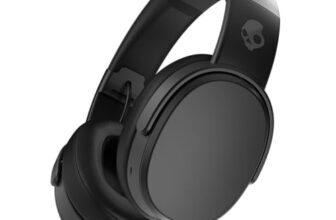 Skullcandy Crusher Wireless Over-Ear Bluetooth Headphones – Adjustable Sensory Bass, Noise-Isolating Fit, 50Hr Battery, Mic, Travel Bag – Black