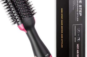 Professional 1000W One Step Hair Dryer Brush and Volumizer 3-in-1 Hot Air Styler Ion Generator Hair Straightener Curler Comb Ceramic Tourmaline Blow Dryer for All Hair Types Frizz-Free Salon Results (Pack of 2)