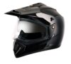 Vega Off Road ISI Certified Gloss Finish Full Face Dual Visor with Peak Helmet for Men and Women Outer Clear Visor and Inner Smoke Sun Visor(Black, Size:M)